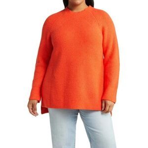NEW Treasure & Bond Nordstrom Crewneck Sweater Orange Rumba Women's Size 2X